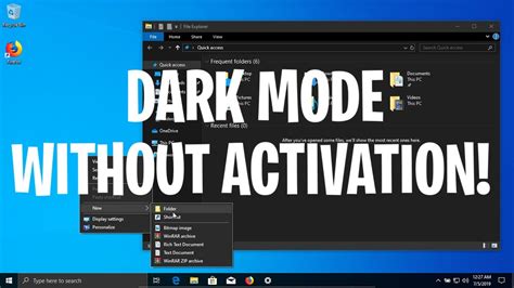 How to get dark mode on windows 10 without activation